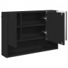 Szafka z lustrem Czarny 80 x 17 x 55 cm Materiał drewnopochodny
