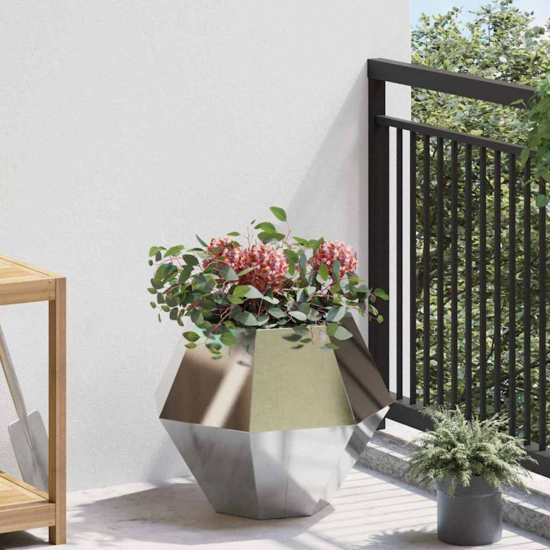 Donica 2 pcs Srebrny 50 x 50 x 40 cm Stal nierdzewna