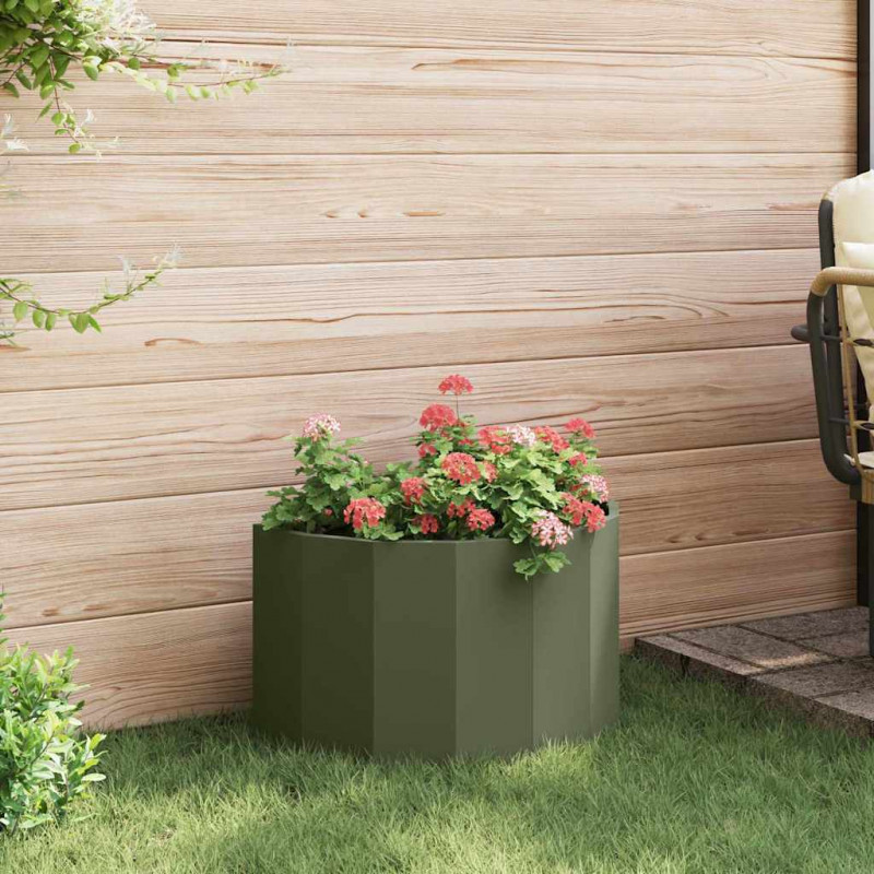 Donica Zielony oliwkowy 60 x 30 x 35 cm Stal