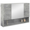 Szafka z lustrem z drzwiami Betonowy szary 80 x 17 x 55 cm
