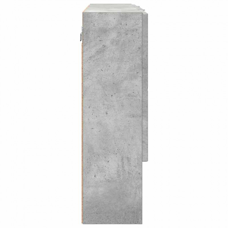 Szafka z lustrem z drzwiami Betonowy szary 80 x 17 x 55 cm