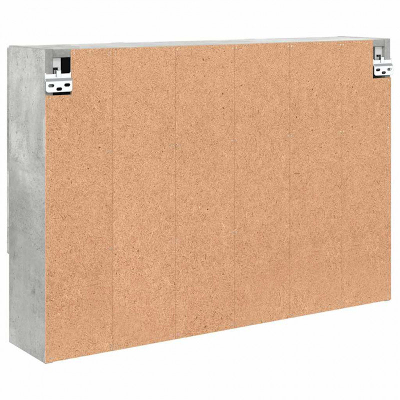 Szafka z lustrem z drzwiami Betonowy szary 80 x 17 x 55 cm