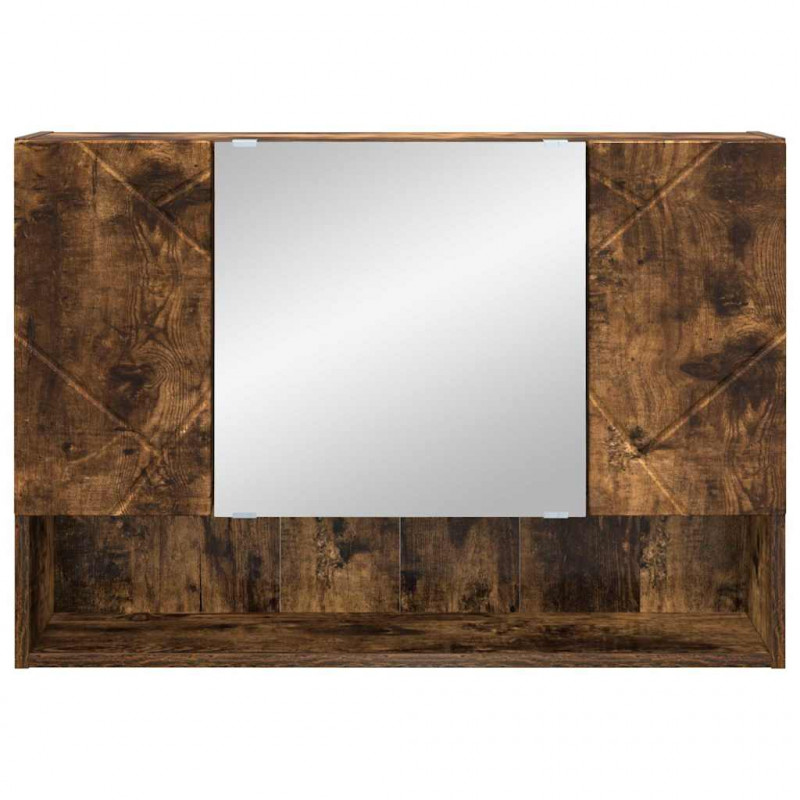 Szafka z lustrem z przechowywaniem Dąb wędzony 80 x 17 x 55 cm