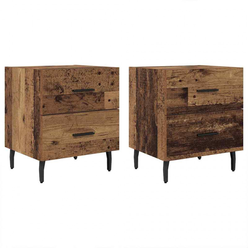 Szafka Nocna z szufladą 2 pcs Stare drewno 40 x 35 x 47,5 cm