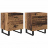 Szafka Nocna 2 pcs Stare drewno i czarny 40 x 35 x 47,5 cm