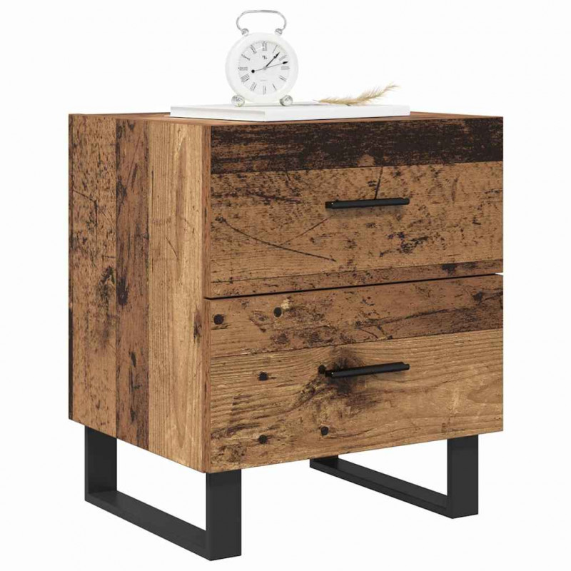 Szafka Nocna 2 pcs Stare drewno i czarny 40 x 35 x 47,5 cm