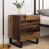 Szafka Nocna 2 pcs Stare drewno i czarny 40 x 35 x 47,5 cm