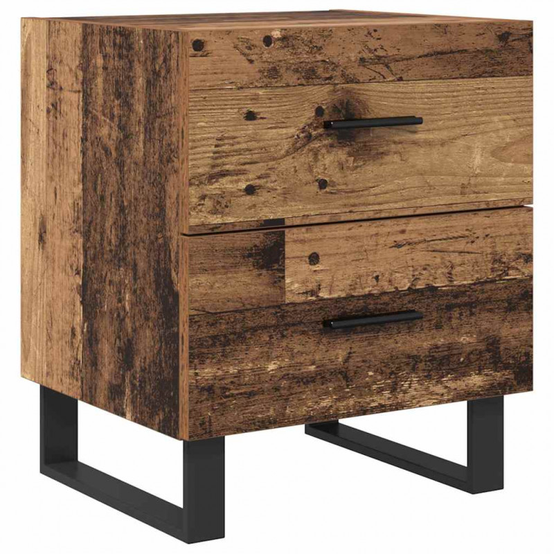 Szafka Nocna 2 pcs Stare drewno i czarny 40 x 35 x 47,5 cm