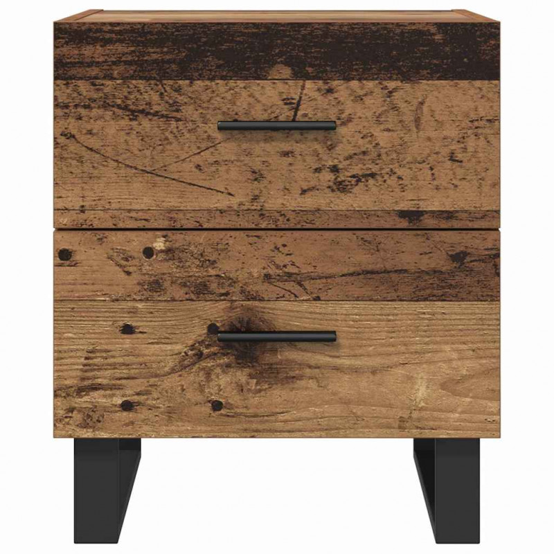 Szafka Nocna 2 pcs Stare drewno i czarny 40 x 35 x 47,5 cm