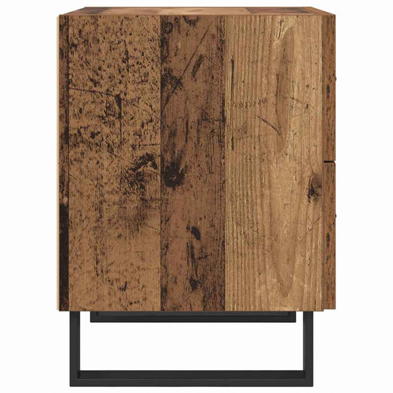 Szafka Nocna 2 pcs Stare drewno i czarny 40 x 35 x 47,5 cm