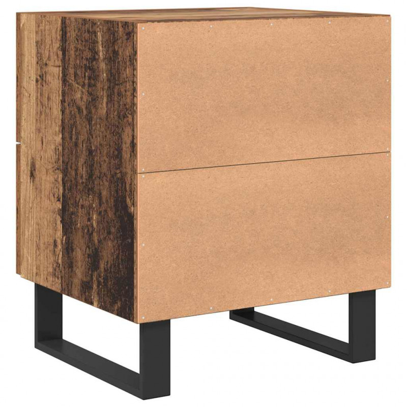 Szafka Nocna 2 pcs Stare drewno i czarny 40 x 35 x 47,5 cm