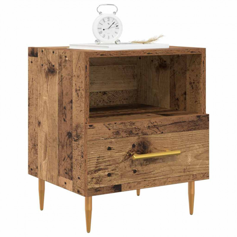 Stolik nocny z szufladą 2 pcs Stare drewno 40 x 35 x 47,5 cm