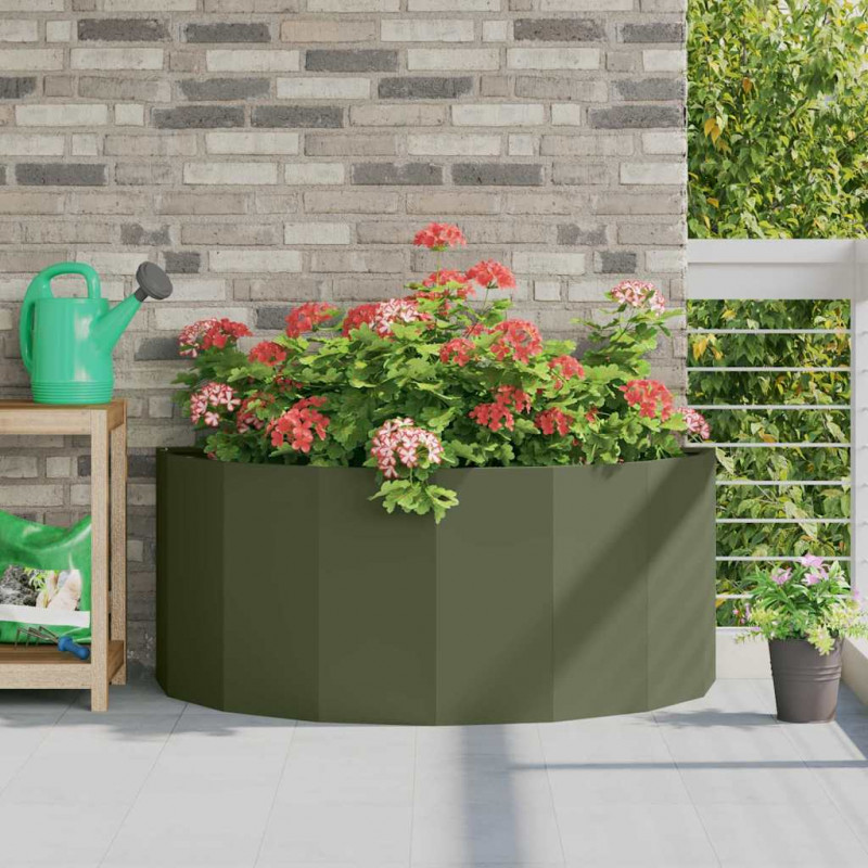 Donica Zielony oliwkowy 120 x 60 x 50 cm Stal