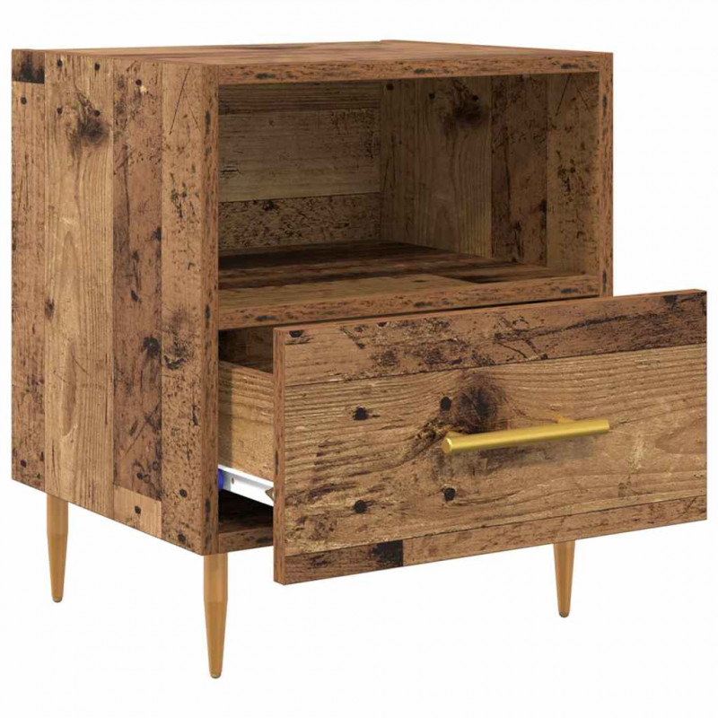 Stolik nocny z szufladą 2 pcs Stare drewno 40 x 35 x 47,5 cm