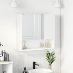 Szafka z lustrem Biały 59 x 17 x 55 cm Materiał drewnopochodny