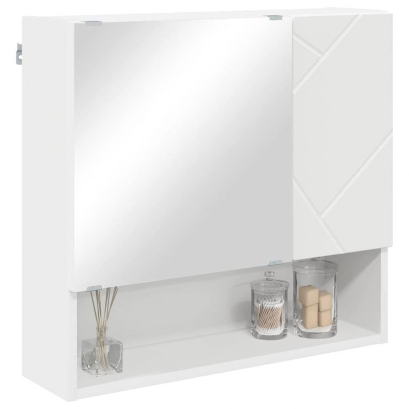 Szafka z lustrem Biały 59 x 17 x 55 cm Materiał drewnopochodny