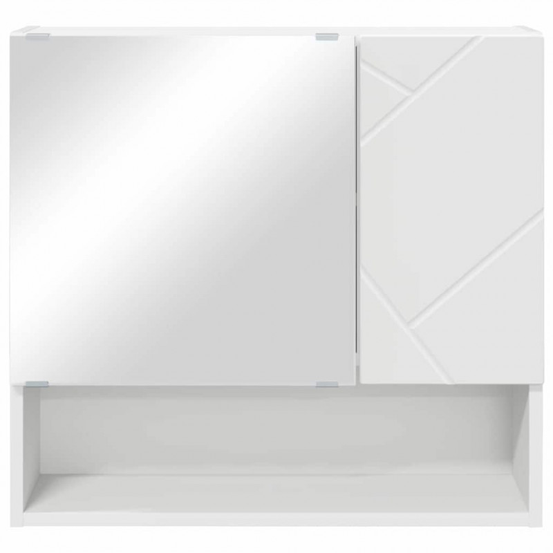 Szafka z lustrem Biały 59 x 17 x 55 cm Materiał drewnopochodny