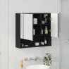 Szafka z lustrem Czarny 59 x 17 x 55 cm Materiał drewnopochodny
