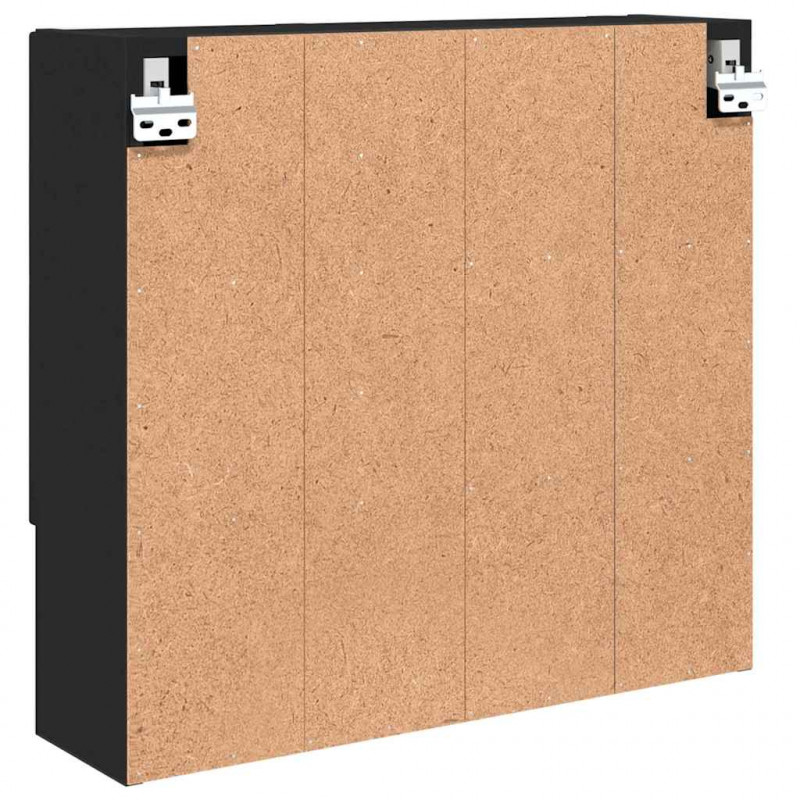 Szafka z lustrem Czarny 59 x 17 x 55 cm Materiał drewnopochodny