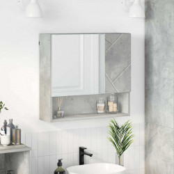 Szafka z lustrem z drzwiami Betonowy szary 59 x 17 x 55 cm