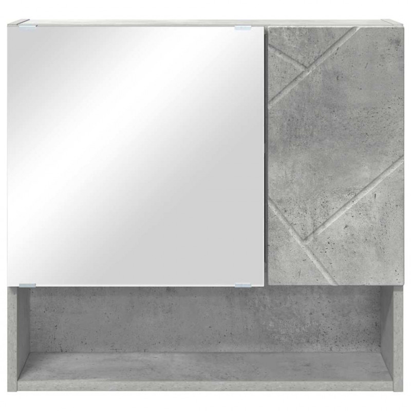 Szafka z lustrem z drzwiami Betonowy szary 59 x 17 x 55 cm