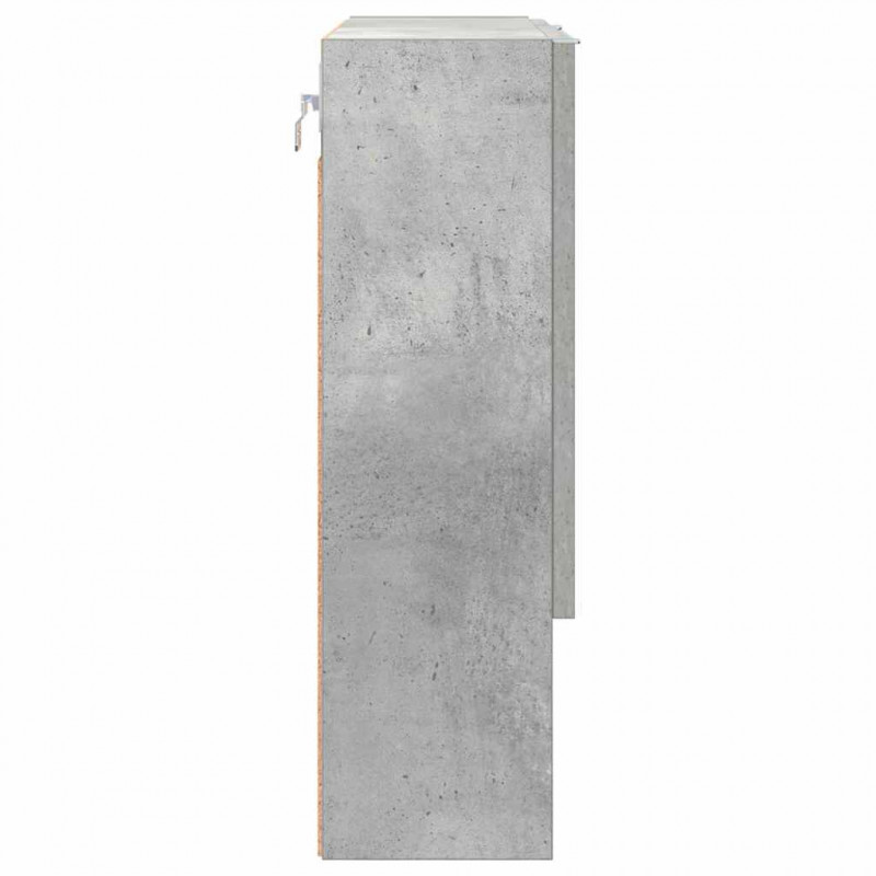 Szafka z lustrem z drzwiami Betonowy szary 59 x 17 x 55 cm