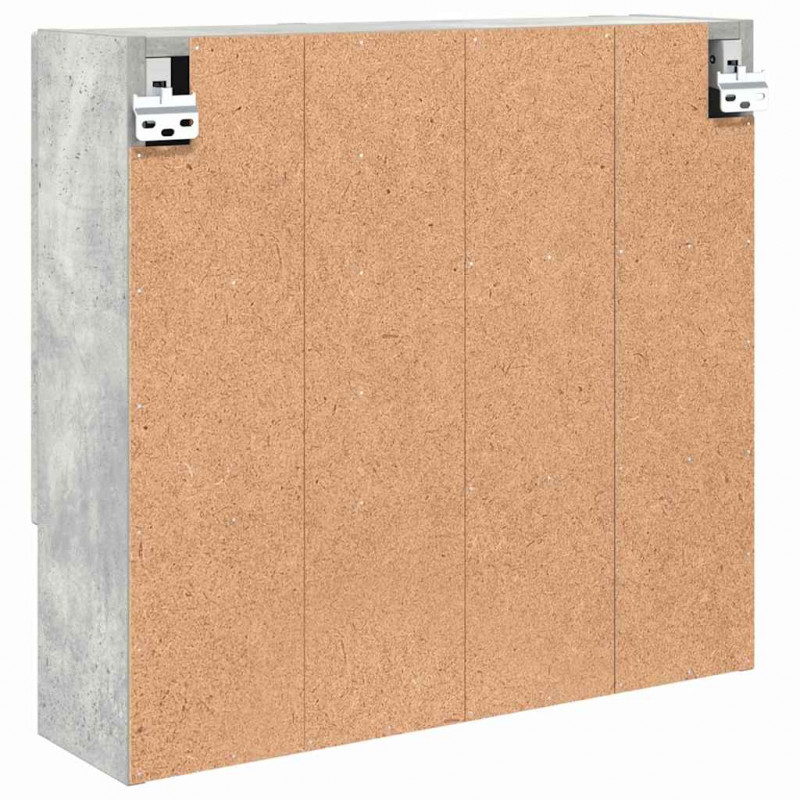 Szafka z lustrem z drzwiami Betonowy szary 59 x 17 x 55 cm