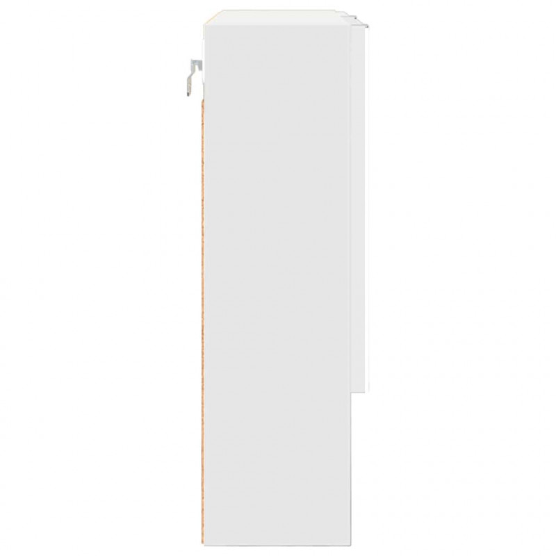 Szafka z lustrem z drzwiami Wysoki połysk biały 59 x 17 x 55 cm