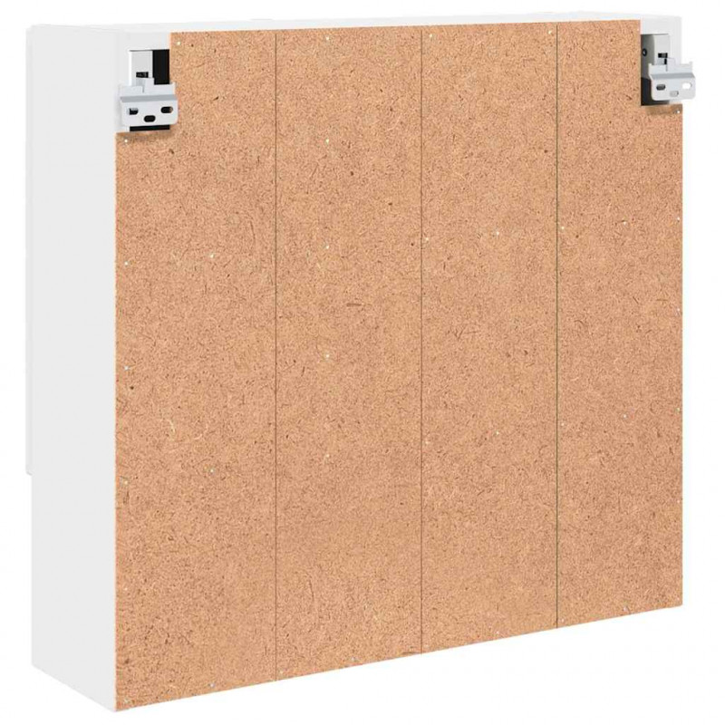 Szafka z lustrem z drzwiami Wysoki połysk biały 59 x 17 x 55 cm