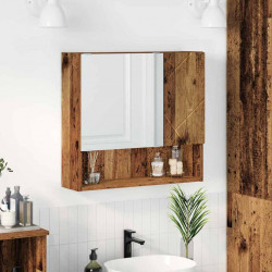 Szafka z lustrem z przechowywaniem Stare drewno 59 x 17 x 55 cm