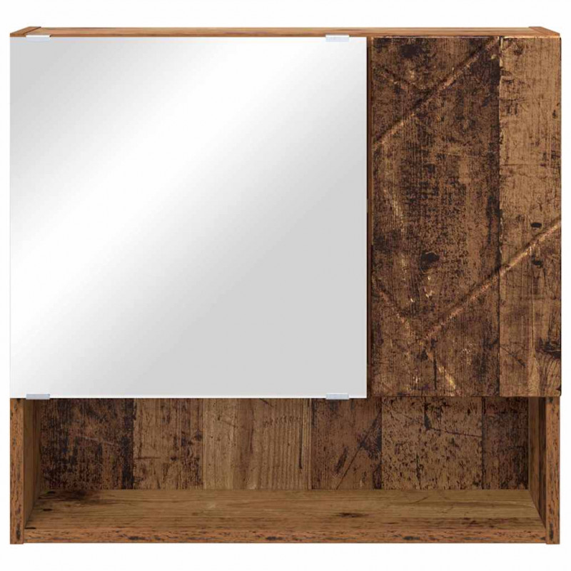 Szafka z lustrem z przechowywaniem Stare drewno 59 x 17 x 55 cm