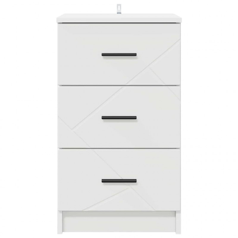 Szafka Nocna Biały 38 x 38 x 66 cm Materiał drewnopochodny