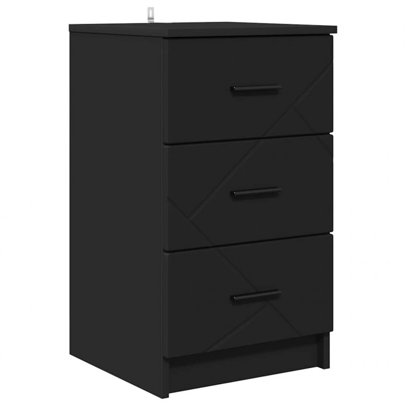 Szafka Nocna Czarny 38 x 38 x 66 cm Materiał drewnopochodny