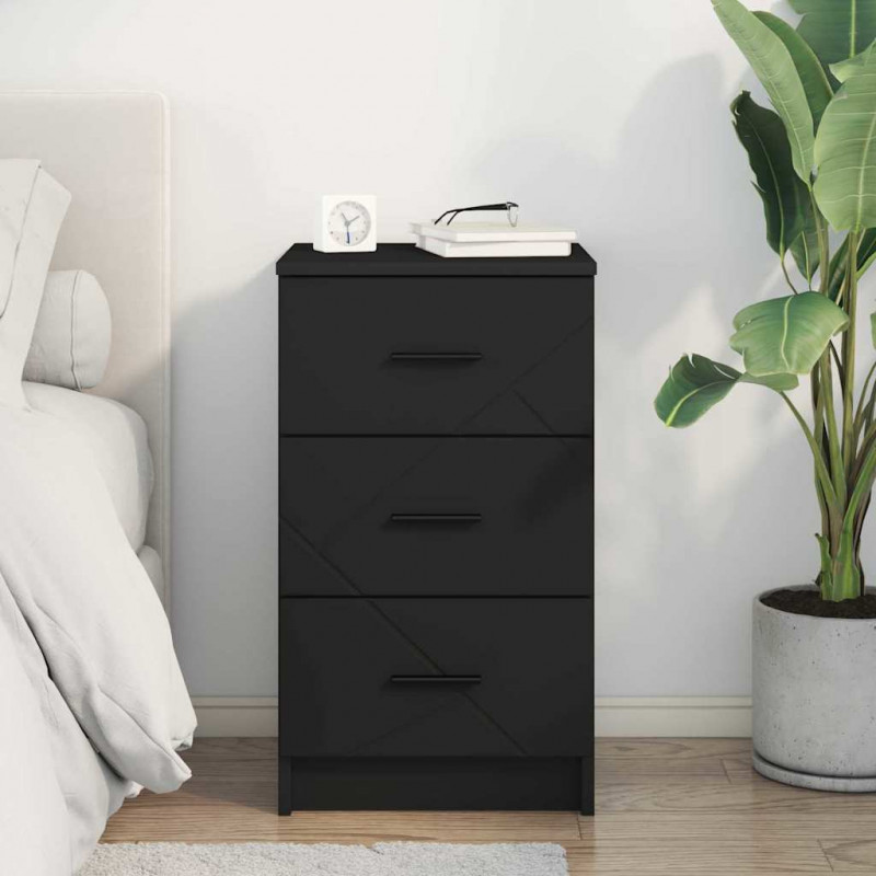 Szafka Nocna Czarny 38 x 38 x 66 cm Materiał drewnopochodny