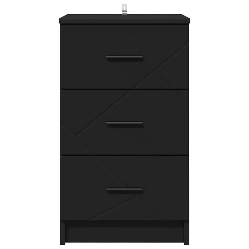 Szafka Nocna Czarny 38 x 38 x 66 cm Materiał drewnopochodny