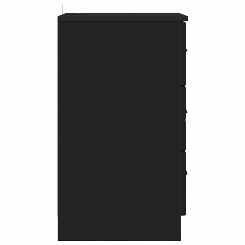 Szafka Nocna Czarny 38 x 38 x 66 cm Materiał drewnopochodny