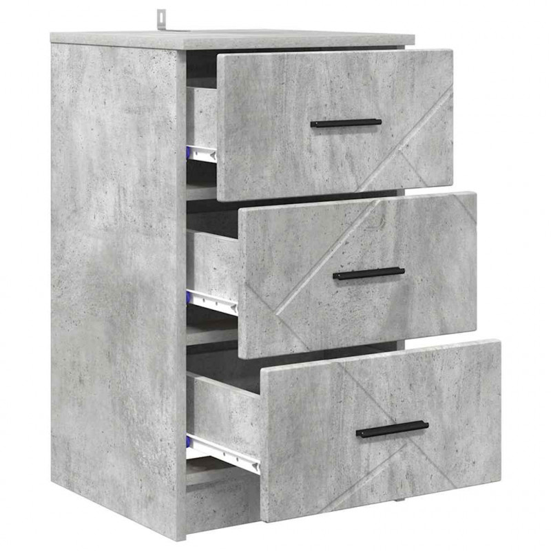 Szafka Nocna z szufladą Betonowy szary 38 x 38 x 66 cm