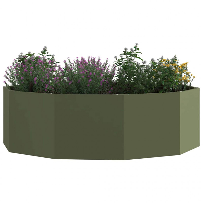 Donica Zielony oliwkowy 120 x 120 x 35 cm Stal