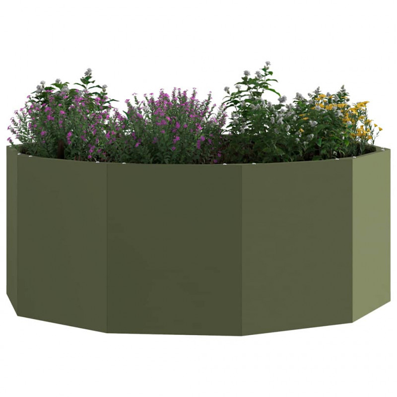 Donica Zielony oliwkowy 90 x 90 x 35 cm Stal