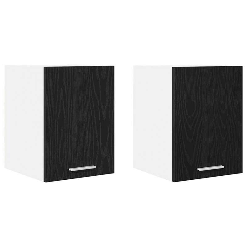 Szafka wisząca 2 pcs Czarny Dąb i Biały 30 x 31 x 40 cm