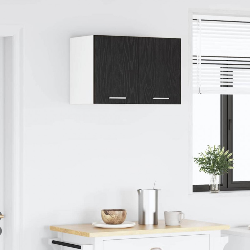 Szafka wisząca 2 pcs Czarny Dąb i Biały 30 x 31 x 40 cm