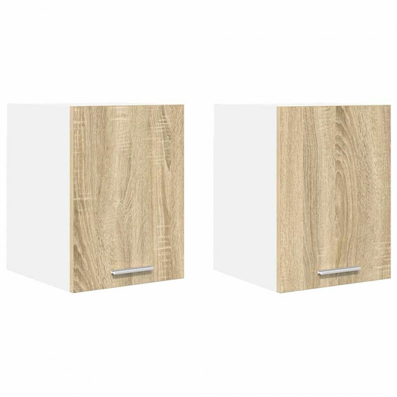 Szafka wisząca Riga 2 pcs Dąb Sonoma i Biały 30 x 31 x 40 cm