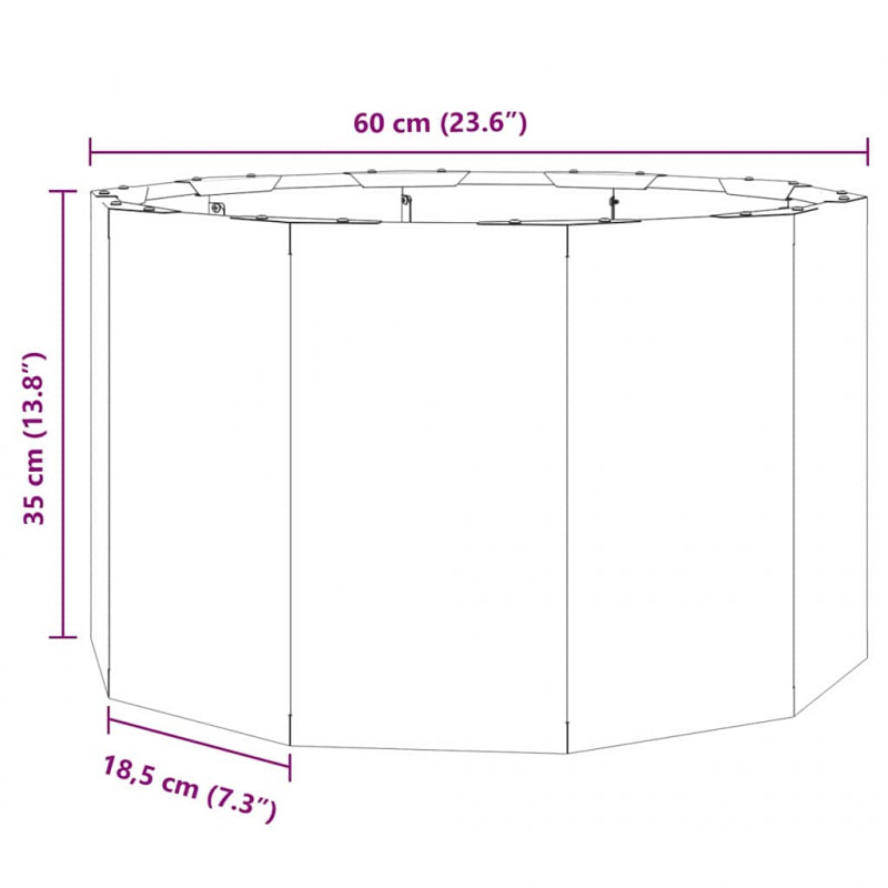 Donica Czarny 60 x 60 x 35 cm Stal