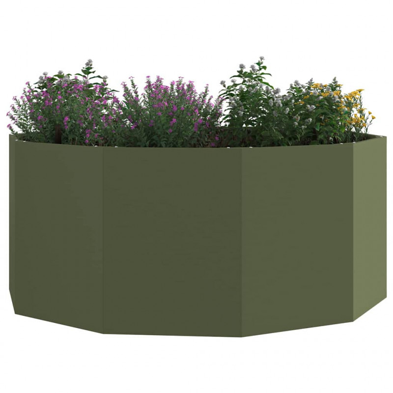 Donica Zielony oliwkowy 120 x 120 x 50 cm Stal