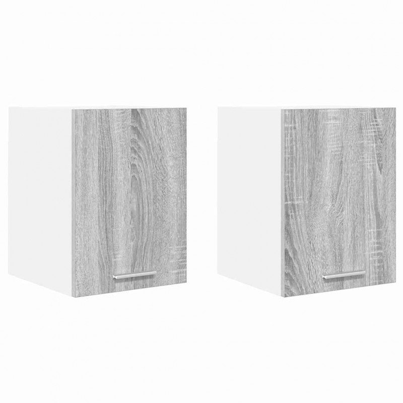 Szafka wisząca 2 pcs Szary Sonoma i Biały 30 x 31 x 40 cm