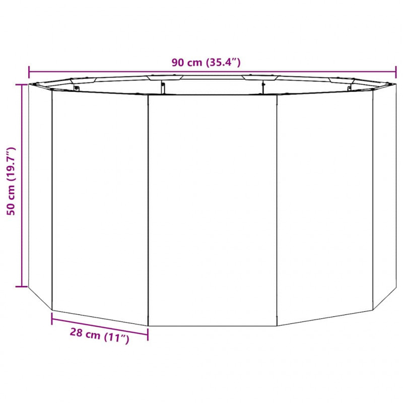 Donica Czarny 90 x 90 x 50 cm Stal