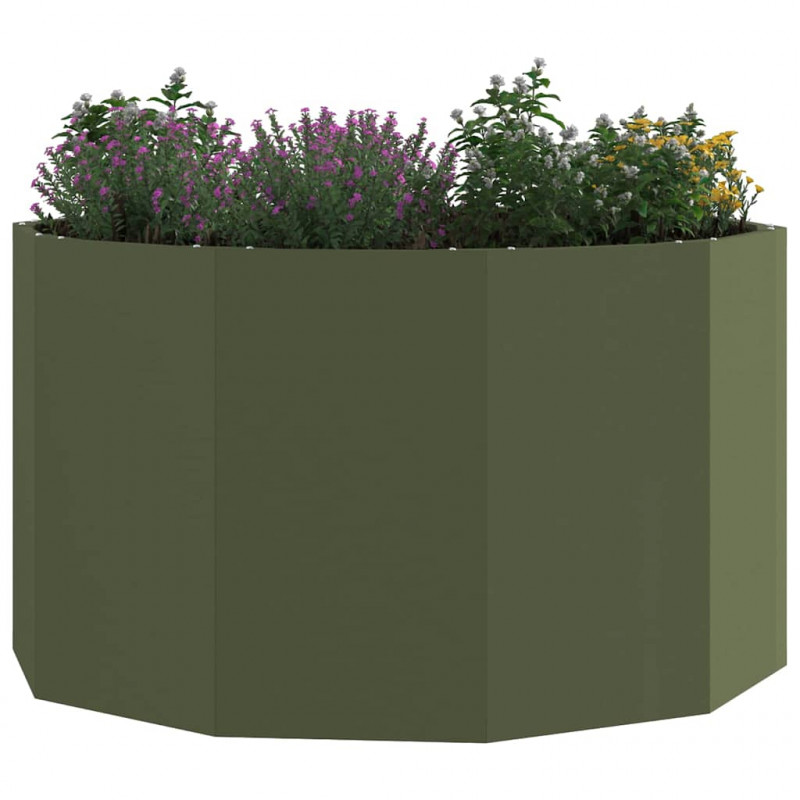Donica Zielony oliwkowy 90 x 90 x 50 cm Stal