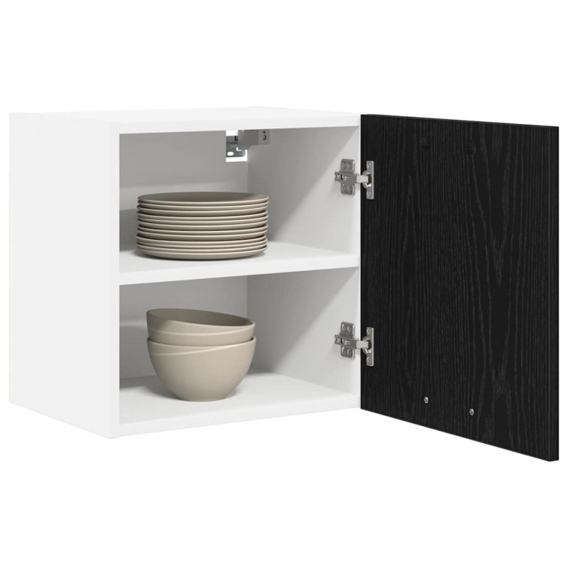 Szafka wisząca 2 pcs Czarny Dąb i Biały 40 x 31 x 40 cm