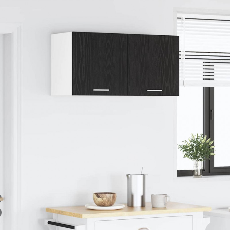 Szafka wisząca 2 pcs Czarny Dąb i Biały 40 x 31 x 40 cm