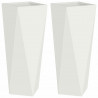 Donica 2 pcs Biały 30 x 30 x 75 cm Stal